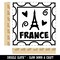 France Passport Eiffel Tower Travel Square Rubber Stamp for Stamping Crafting